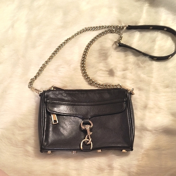 Rebecca Minkoff Black Leather Chain Crossbody Bag. Great Condition - Picture 1 of 1